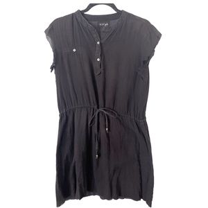 Wuko‎ Gals Black Cap Sleeve Tie Waist Dress XS